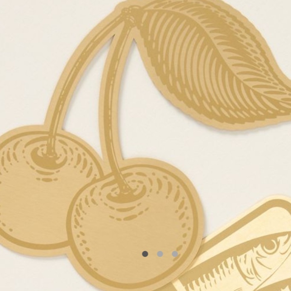 Anthropologie Gold Cherry Jumbo Book Mark NWT